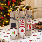 2 pezzi Forniture per decorazioni natalizie Tote Bottle Cover Borsa per vino rosso champagne