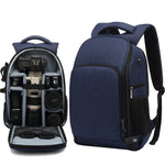 Zaino Cationico SLR Zaino fotografico impermeabile con foro per cavo per cuffie, Blue, Black, Red