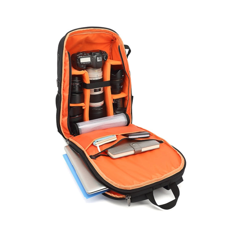 Zaino fotografico impermeabile in tessuto Oxford Zaino per laptop da 17 pollici, Orange, Grey