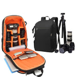 Zaino fotografico impermeabile in tessuto Oxford Zaino per laptop da 17 pollici, Orange, Grey