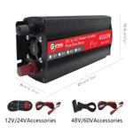 Gurxun 4000W Home Car Power Converter Inverter a onda sinusoidale, 4000W 12V To 220V, 4000W 24V To 220V, 4000W 48V To 220V, 4000W 60V To 220V