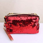Borsa da viaggio portatile per cosmetici con paillettes all'anice, Red, Black, Pink, Rose Red, Royal Blue, Gold, Rose Gold