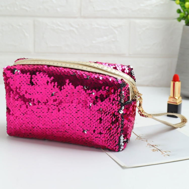 Borsa da viaggio portatile per cosmetici con paillettes all'anice, Red, Black, Pink, Rose Red, Royal Blue, Gold, Rose Gold