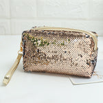 Borsa da viaggio portatile per cosmetici con paillettes all'anice, Red, Black, Pink, Rose Red, Royal Blue, Gold, Rose Gold