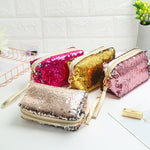 Borsa da viaggio portatile per cosmetici con paillettes all'anice, Red, Black, Pink, Rose Red, Royal Blue, Gold, Rose Gold