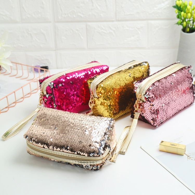 Borsa da viaggio portatile per cosmetici con paillettes all'anice, Red, Black, Pink, Rose Red, Royal Blue, Gold, Rose Gold