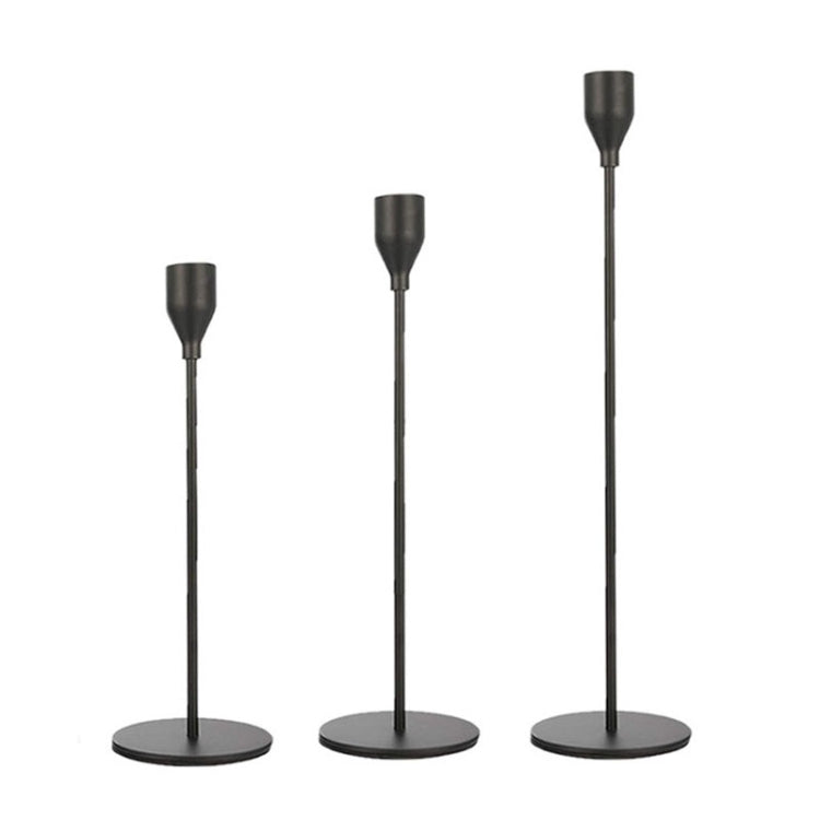 3 pezzi / set portacandele in ferro battuto per decorazioni per la casa, stile:, 3 PCS / Set Thin Bottom (Black), 3 PCS / Set Thin Bottom (Imitation Gold), 3 PCS / Set Thin Bottom (Silver), 3 PCS / Set Thin Bottom (Gold), 3 PCS / Set Thick Bottom (Blac...