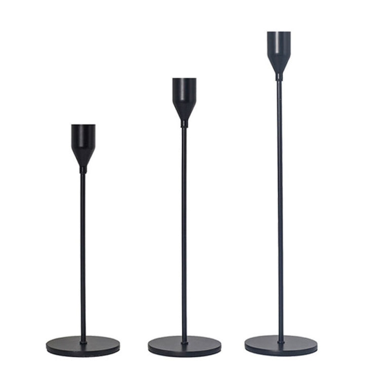 3 pezzi / set portacandele in ferro battuto per decorazioni per la casa, stile:, 3 PCS / Set Thin Bottom (Black), 3 PCS / Set Thin Bottom (Imitation Gold), 3 PCS / Set Thin Bottom (Silver), 3 PCS / Set Thin Bottom (Gold), 3 PCS / Set Thick Bottom (Blac...