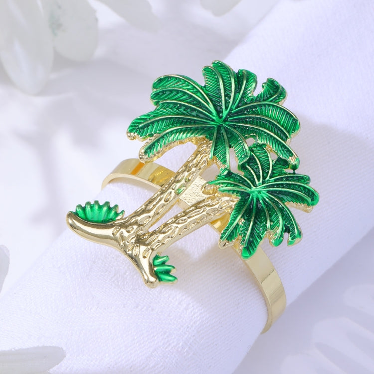 Portatovagliolo in metallo con albero di cocco da ristorante occidentale da 2 pezzi, Tree Metal Napkin Ring