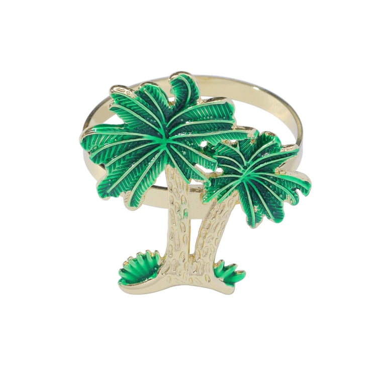 Portatovagliolo in metallo con albero di cocco da ristorante occidentale da 2 pezzi, Tree Metal Napkin Ring