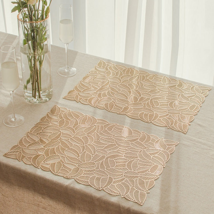 Tovaglietta isolante resistente da tavolo in PVC cavo da 6 pezzi, Gold, Silver, Copper