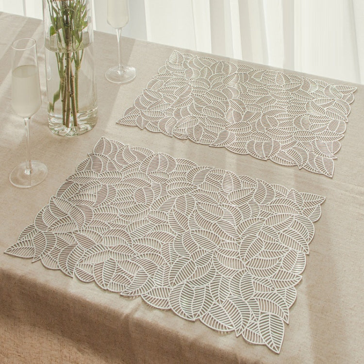 Tovaglietta isolante resistente da tavolo in PVC cavo da 6 pezzi, Gold, Silver, Copper