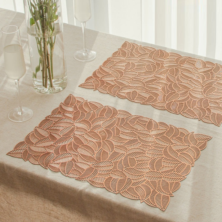 Tovaglietta isolante resistente da tavolo in PVC cavo da 6 pezzi, Gold, Silver, Copper
