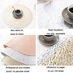 Tovaglietta isolante resistente da tavolo in PVC cavo da 6 pezzi, Gold, Silver, Copper