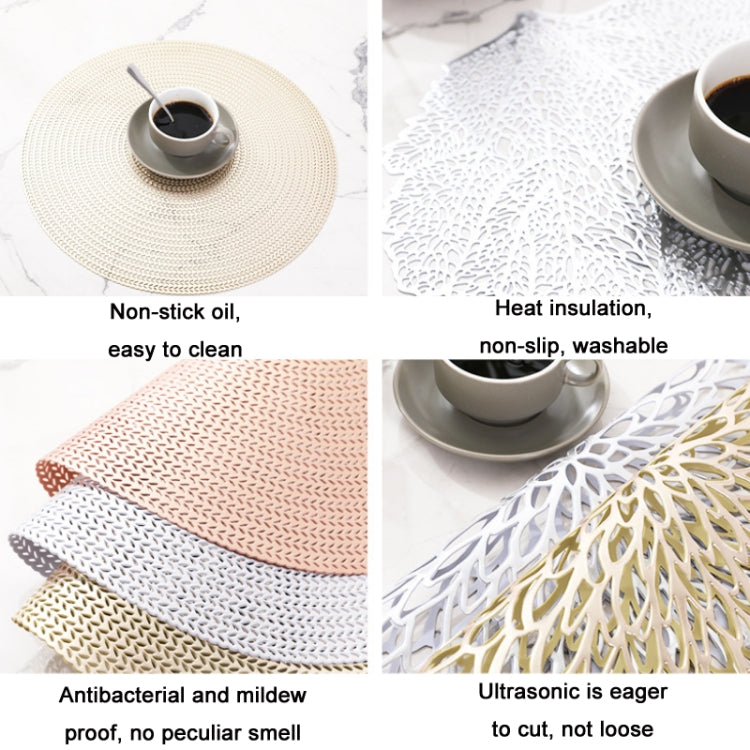 Tovaglietta isolante resistente da tavolo in PVC cavo da 6 pezzi, Gold, Silver, Copper