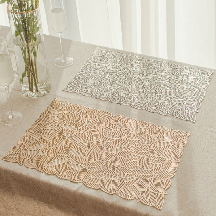 Tovaglietta isolante resistente da tavolo in PVC cavo da 6 pezzi, Gold, Silver, Copper