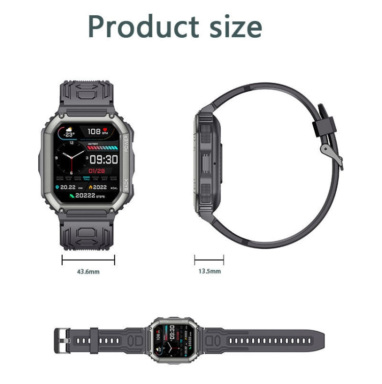 KR06 Orologio da chiamata intelligente per il monitoraggio della pressione sanguigna della frequenza cardiaca da 1,8 pollici, Black, Green