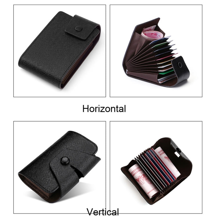 Porta carte di organo Porta carte di grande capacità per uomini e donne, Horizontal Blue, Horizontal Black, Horizontal Coffee, Vertical Blue, Vertical  Black, Vertical Coffee
