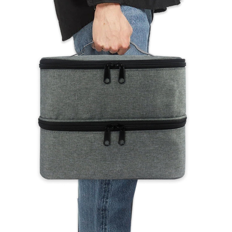Borsa porta smalto per unghie Organizzatore portatile per rossetto con olio essenziale, Grey
