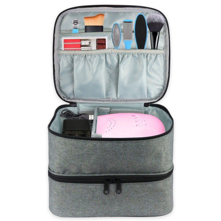 Borsa porta smalto per unghie Organizzatore portatile per rossetto con olio essenziale, Grey