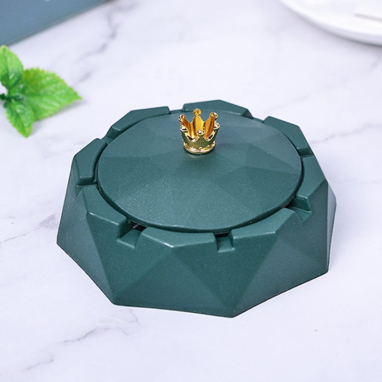 Posacenere con rivestimento in acciaio inossidabile con decorazione per la casa della corona di copertura, Pink, Dark Green