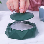 Posacenere con rivestimento in acciaio inossidabile con decorazione per la casa della corona di copertura, Pink, Dark Green
