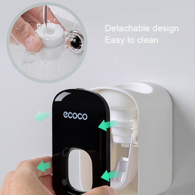 ECOCO E1922 Dispositivo di spremitura automatico per dentifricio a doppia posizione per bambini adulti, E1922 Black, E1922 Grey