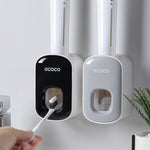 ECOCO E1922 Dispositivo di spremitura automatico per dentifricio a doppia posizione per bambini adulti, E1922 Black, E1922 Grey