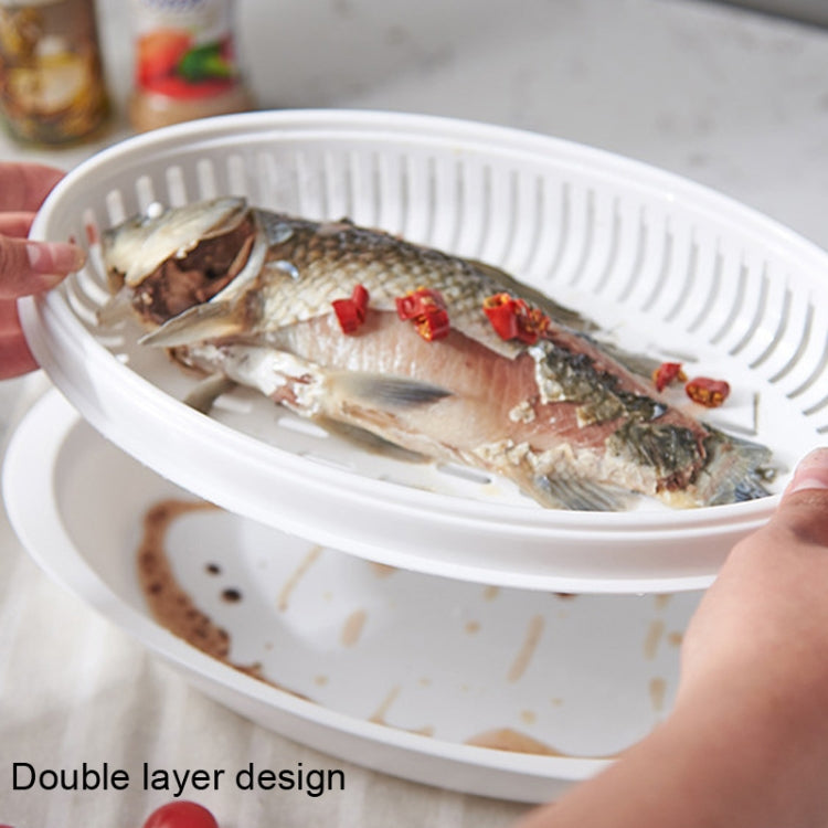 Piroscafo Per Pesce A Microonde Con Coperchio Piatto Di Pesce Al Vapore Conservato, Steamed Fish Plate