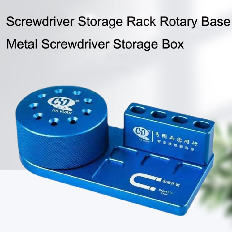 MaYuan Screwdriver Shelf Metal Screwdriver Storage Box with Rotating Base, Screwdriver Storage Rack