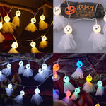Luce della stringa dell'ornamento del fantasma del panno luminoso della decorazione di Halloween del LED, 1.5m 10 Lights, 3m 20 Lights, 6m 40 Lights
