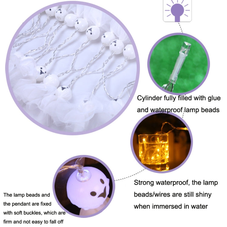 Luce della stringa dell'ornamento del fantasma del panno luminoso della decorazione di Halloween del LED, 1.5m 10 Lights, 3m 20 Lights, 6m 40 Lights