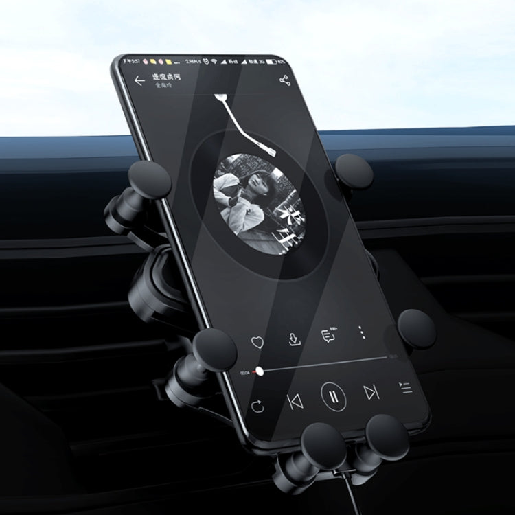 KM-20 Supporto universale per telefono cellulare a gravità con presa d'aria per auto, Black, Silver, Red