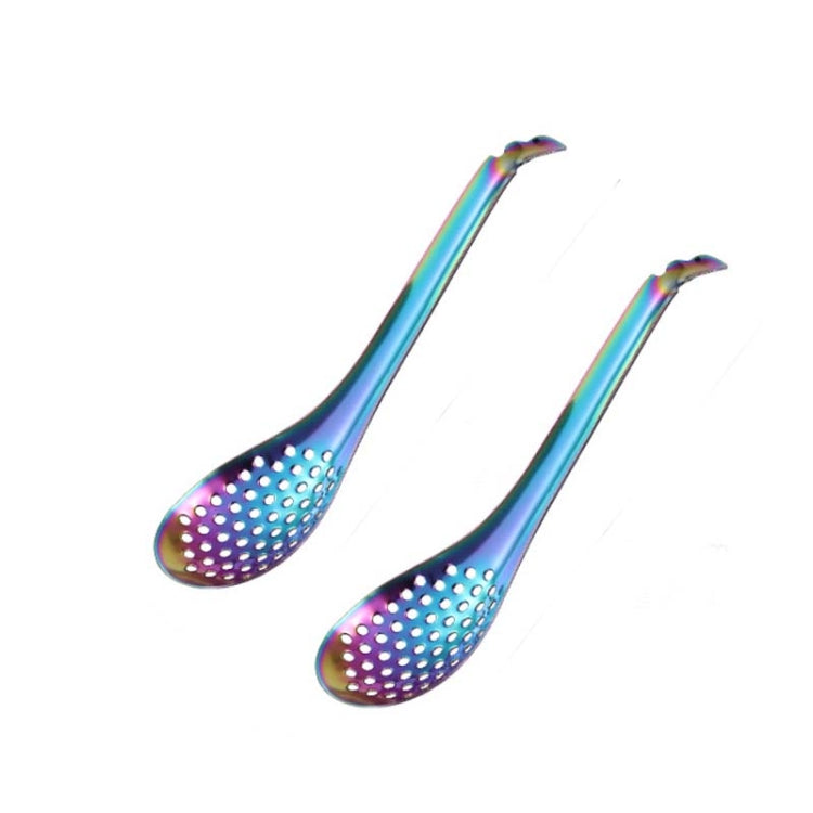 Cucchiaio da cucina molecolare per scolapasta per caviale piccolo in acciaio inossidabile 304 da 2 pezzi, True Color, Golden, Rose Gold, Colored, Black