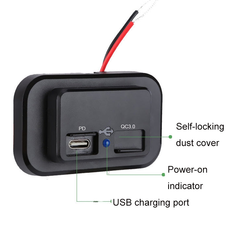 18W QC3.0 Caricabatteria per barca per camper per auto PD a ricarica rapida, 18W