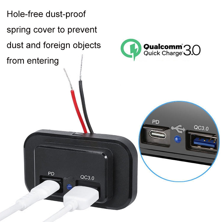 18W QC3.0 Caricabatteria per barca per camper per auto PD a ricarica rapida, 18W