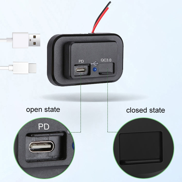 18W QC3.0 Caricabatteria per barca per camper per auto PD a ricarica rapida, 18W