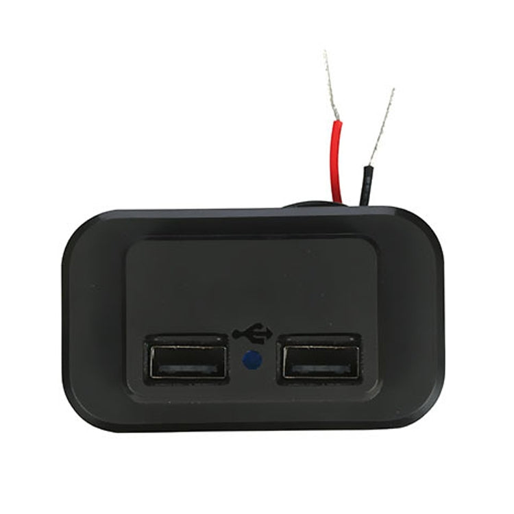 4.8A Caricabatteria per auto doppio USB modificato con bus per camper con coperchio a molla automatico senza punzonatura, 4.8A