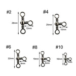 115 Pz/scatola Anello da pesca in acciaio inossidabile girevole a tre punte a forma di bottiglia, 115 PCS / Box