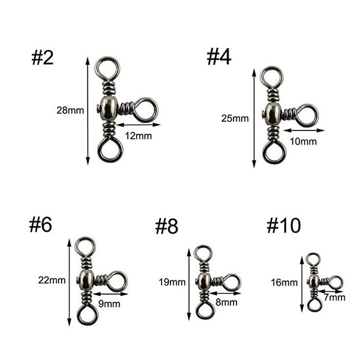 115 Pz/scatola Anello da pesca in acciaio inossidabile girevole a tre punte a forma di bottiglia, 115 PCS / Box