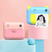 CP01 Schermo HD da 2,4 pollici Fotocamera giocattolo per bambini Stampa termica Polaroid senza scheda di memoria, Blue, Pink