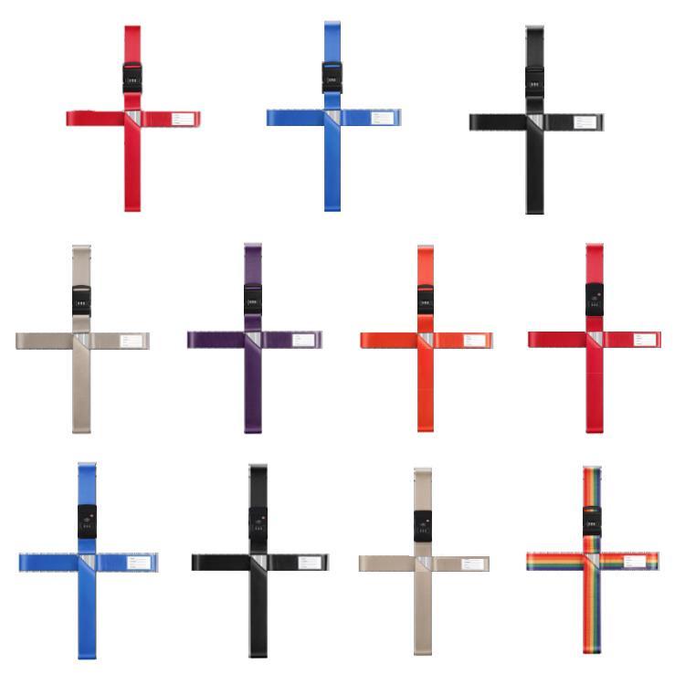 Cinghie di rinforzo per bagagli Corda protettiva fissa con lucchetto a combinazione, Red, Blue, Black, Khaki, Purple, Orange, Customs Lock Red, Customs Lock Blue, Customs Lock Black, Customs Lock Khaki, Rainbow
