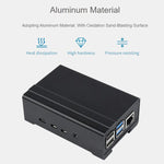 Waveshare 21177 Case in alluminio per guida DIN per Raspberry Pi 4 con ventola di raffreddamento e dissipatori di calore, 21177