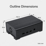 Waveshare 21177 Case in alluminio per guida DIN per Raspberry Pi 4 con ventola di raffreddamento e dissipatori di calore, 21177