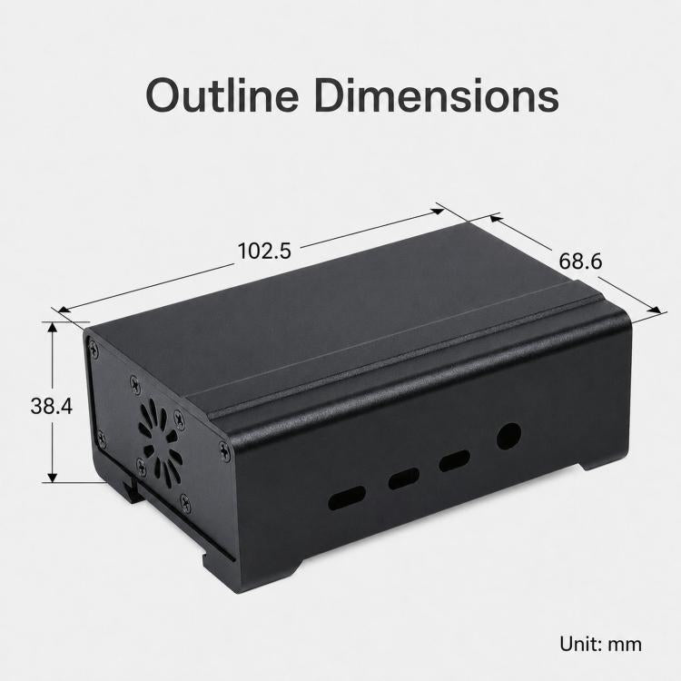 Waveshare 21177 Case in alluminio per guida DIN per Raspberry Pi 4 con ventola di raffreddamento e dissipatori di calore, 21177