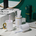 JM043 Set di tazze per collutorio domestico Coppia comoda scatola per spazzolini da viaggio, stile:, 2 Cups Dark Green, 2 Cups Black, 2 Cups White, 3 Cups Dark Green, 3 Cups Black, 3 Cups White