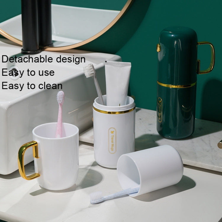JM043 Set di tazze per collutorio domestico Coppia comoda scatola per spazzolini da viaggio, stile:, 2 Cups Dark Green, 2 Cups Black, 2 Cups White, 3 Cups Dark Green, 3 Cups Black, 3 Cups White