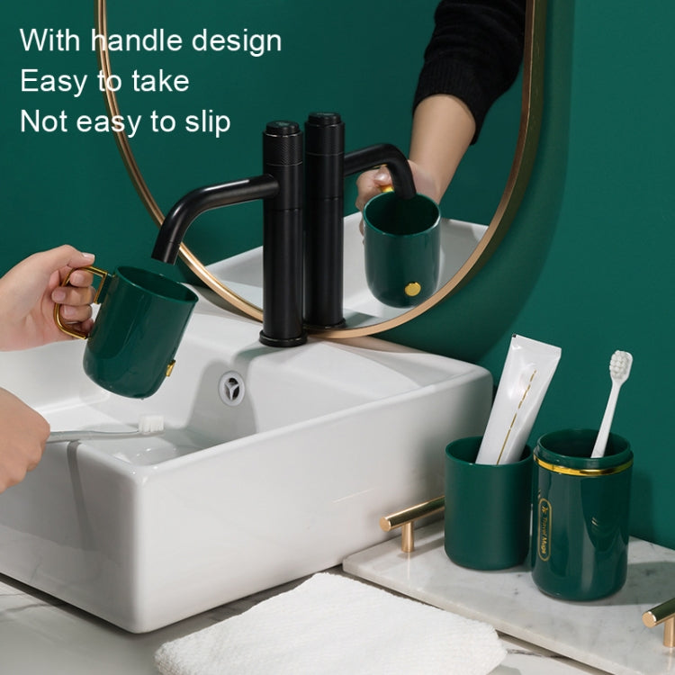 JM043 Set di tazze per collutorio domestico Coppia comoda scatola per spazzolini da viaggio, stile:, 2 Cups Dark Green, 2 Cups Black, 2 Cups White, 3 Cups Dark Green, 3 Cups Black, 3 Cups White