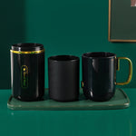 JM043 Set di tazze per collutorio domestico Coppia comoda scatola per spazzolini da viaggio, stile:, 2 Cups Dark Green, 2 Cups Black, 2 Cups White, 3 Cups Dark Green, 3 Cups Black, 3 Cups White