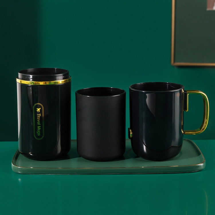 JM043 Set di tazze per collutorio domestico Coppia comoda scatola per spazzolini da viaggio, stile:, 2 Cups Dark Green, 2 Cups Black, 2 Cups White, 3 Cups Dark Green, 3 Cups Black, 3 Cups White